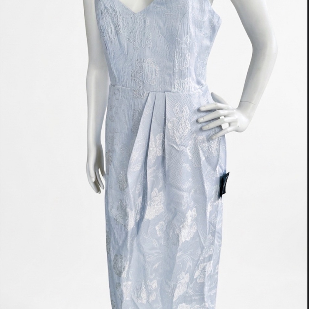 Lulu's Soft Blue Lace Midi Dress